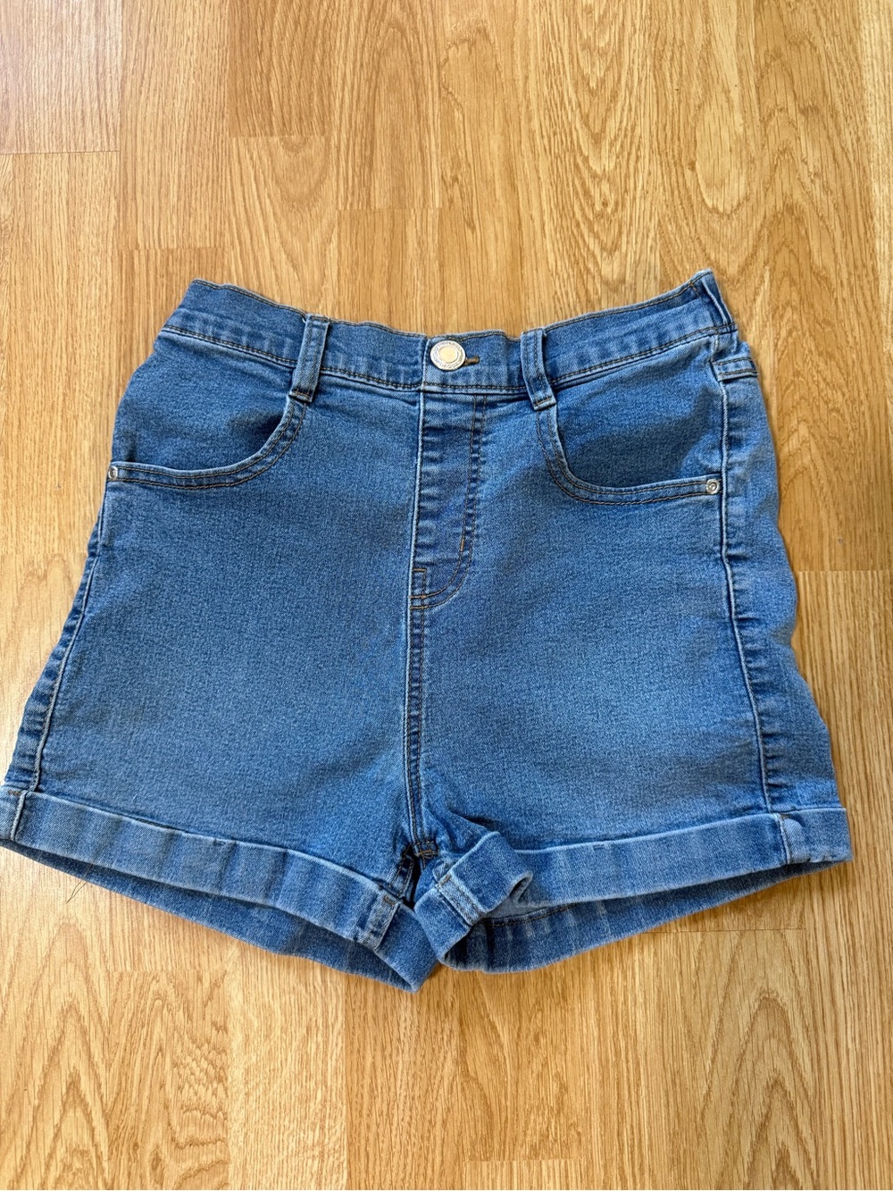 High-Waist Blue Denim Women’s Shorts - Size 4